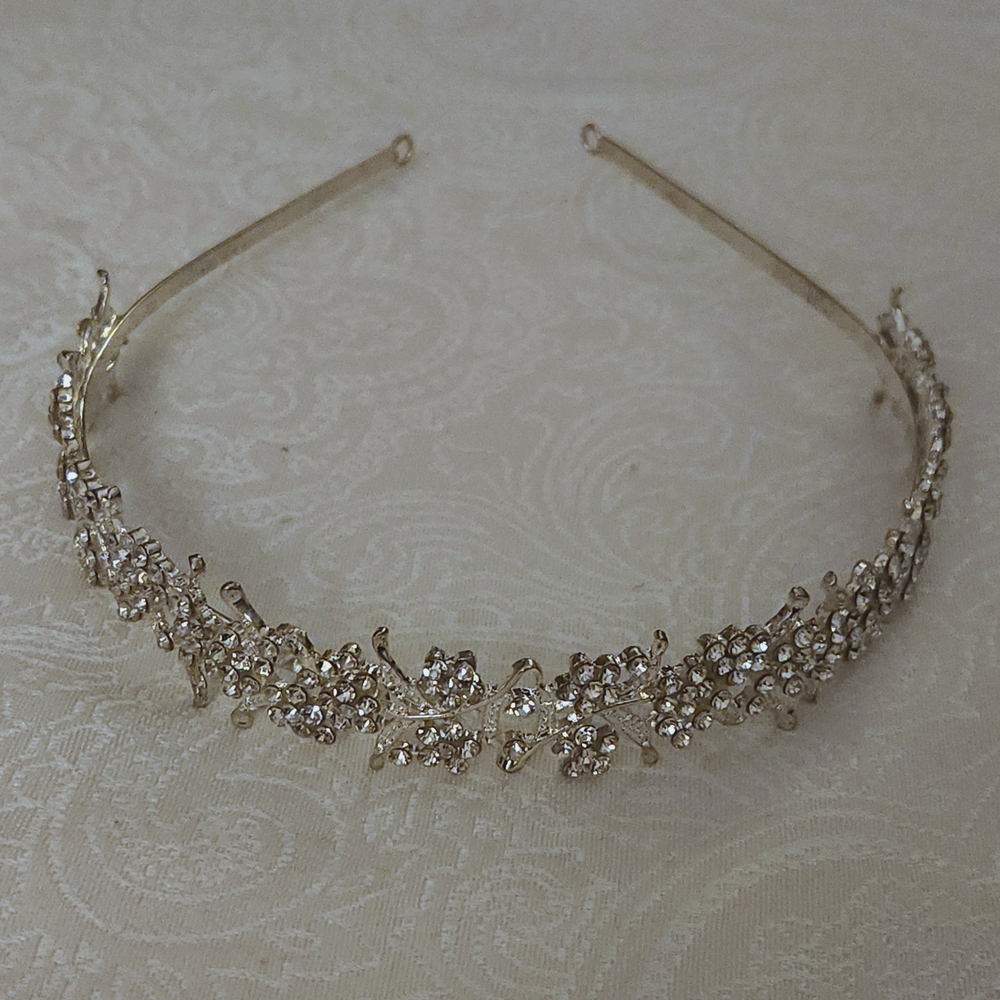 Floral Silver And Crystal Bridal Headband
